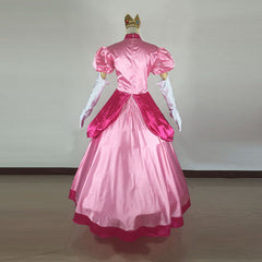 Princess Peach Costume Pink Cosplay Dress Outfit