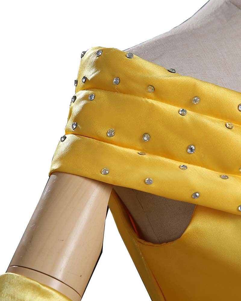 Adult Princess Belle Costume Yellow Cosplay Dress