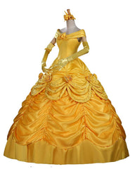Adult Princess Belle Costume Yellow Cosplay Dress