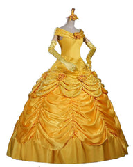 Adult Princess Belle Costume Yellow Cosplay Dress
