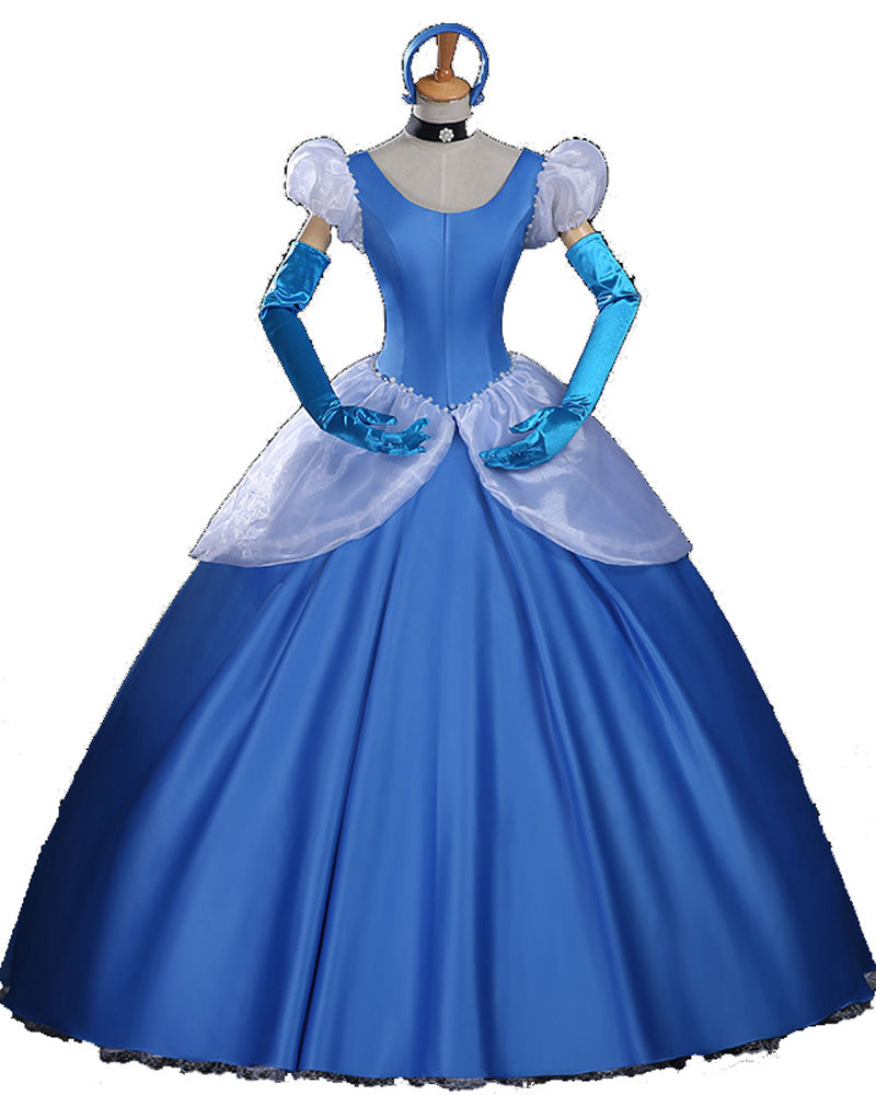 Fairy Tale Cinderella Princess Dress Cosplay Costume For Adult