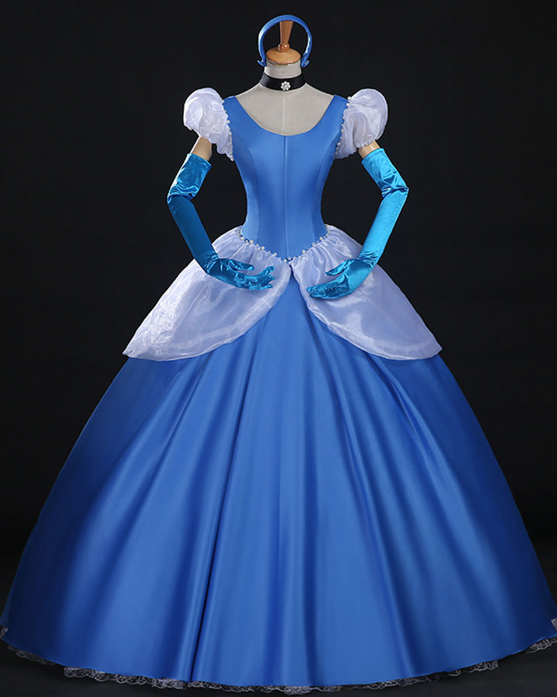 Fairy Tale Cinderella Princess Dress Cosplay Costume For Adult
