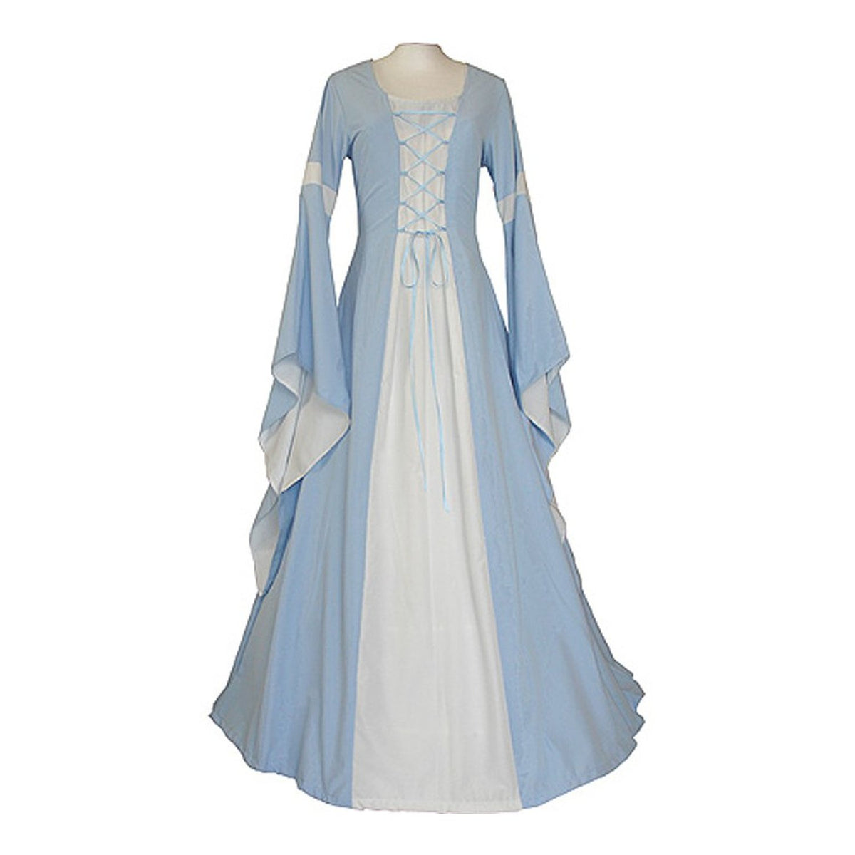 Womans Medieval Renaissance Costume Victorian Light Blue Dress
