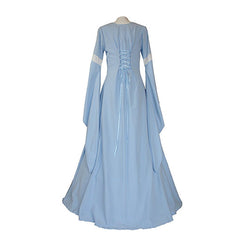 Womans Medieval Renaissance Costume Victorian Light Blue Dress