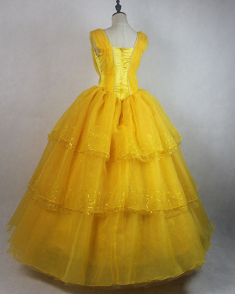 Princess Belle Dress Yellow Cosplay Costume Movie version
