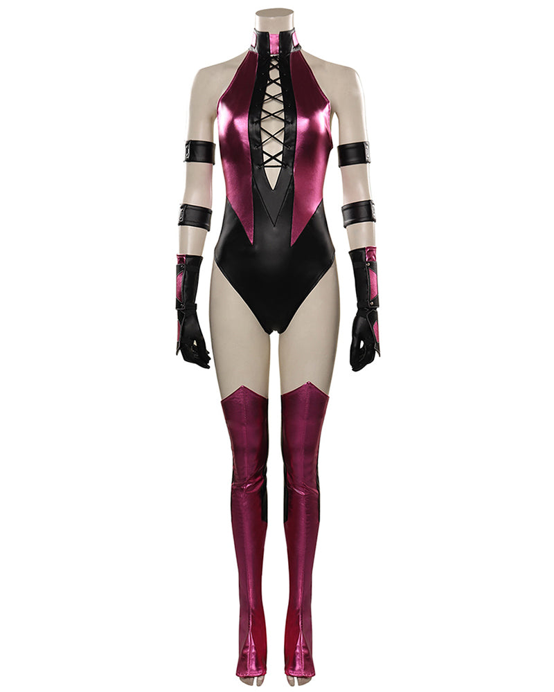 Mortal Kombat Mileena Cosplay Costume Jumpsuit Outfit