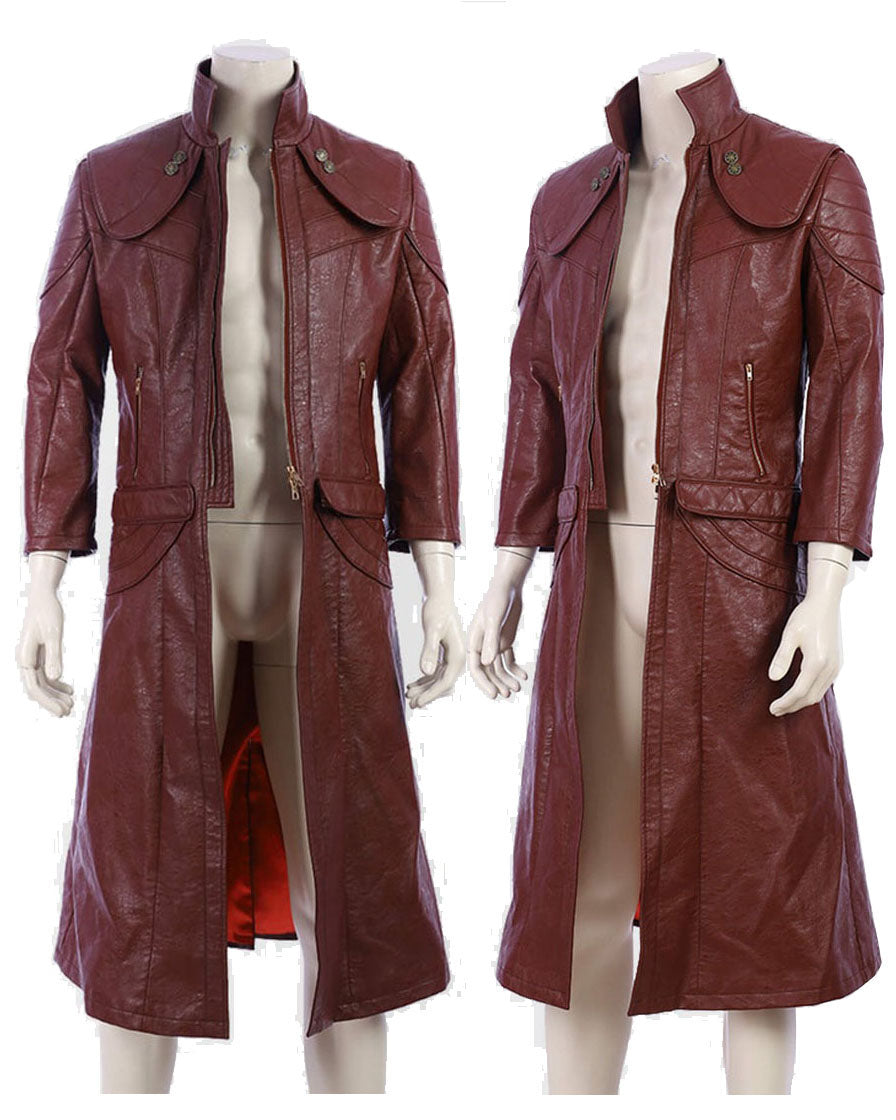 Devil May Cry 5 Dante Red Cosplay Pleather Coat Costume